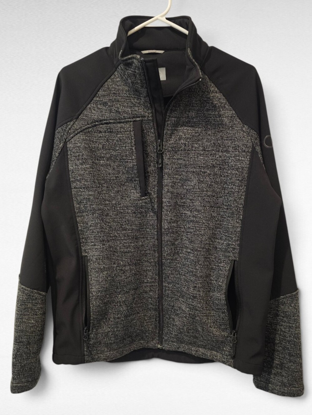 Elevate Audi Full Zipped Knit and Softshell Jacket Black and Heathered Grey